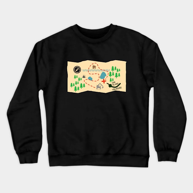 Oak Island Treasure Map Crewneck Sweatshirt by OakIslandMystery